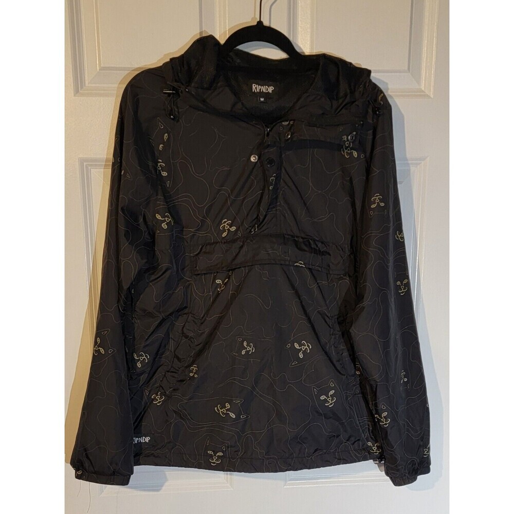 RipNDip Pullover Lord Nermal Anorak Windbreaker Hooded Black BT26L23 Men Medium